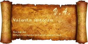 Valenta Antónia névjegykártya